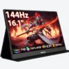 P161A10G HotYeah Portable Travel Monitor, 16.1'' 144Hz 1080P FHD Portable Monitor, 106% sRGB HDR Display USB-C HDMI External Screen w/Smart Cover, 2nd Screen for Laptop, PC, Mac, Switch, PS5/4, Xbox